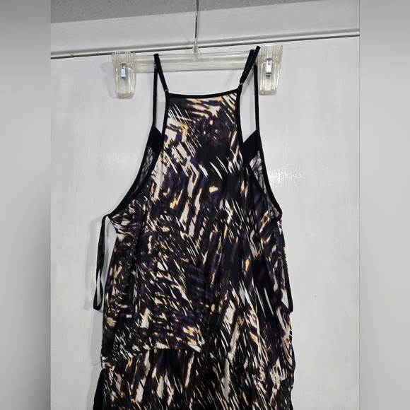 Banana Republic Printed Colorblock Jumpsuit  Sz 8 Skinny Fit Pockets - Picture 3 of 12